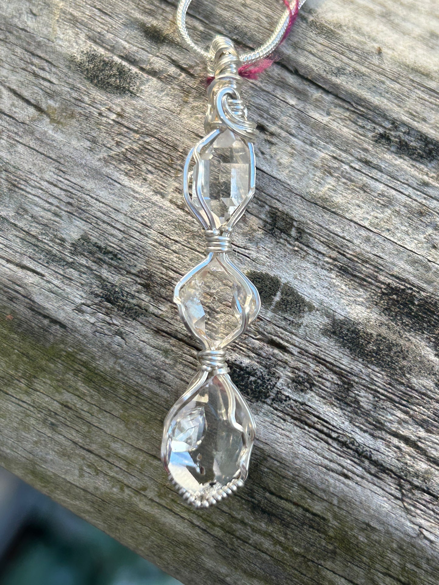 Triple Herkimer Diamond Pendant