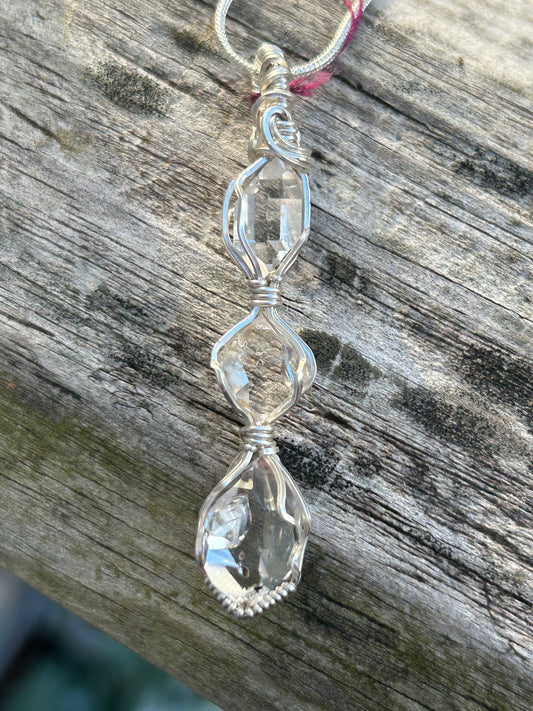 Triple Herkimer Diamond Pendant