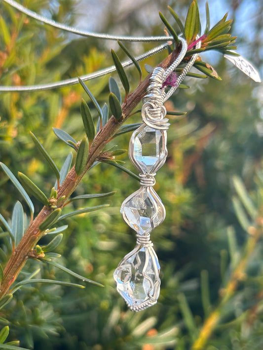 Triple Herkimer Diamond Pendant