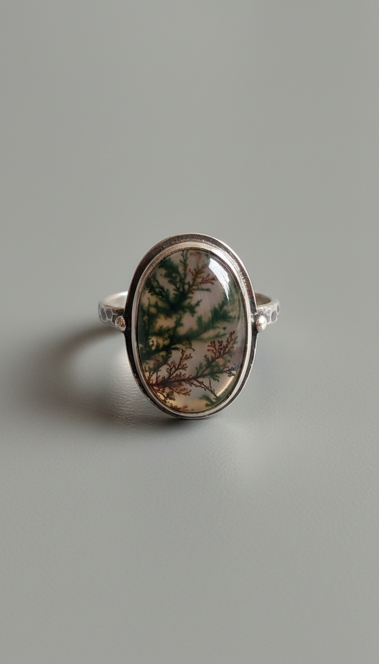 Handcrafted Moss Agate Ring