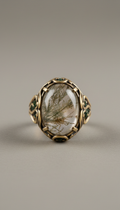 Moss Quartz Crystal Ring