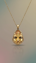 Sunlit Citrine Mineral Necklace