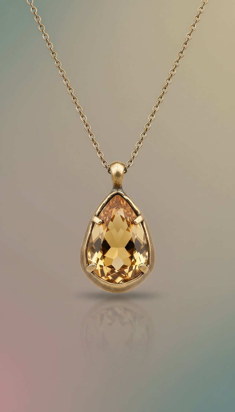 Sunlit Citrine Mineral Necklace